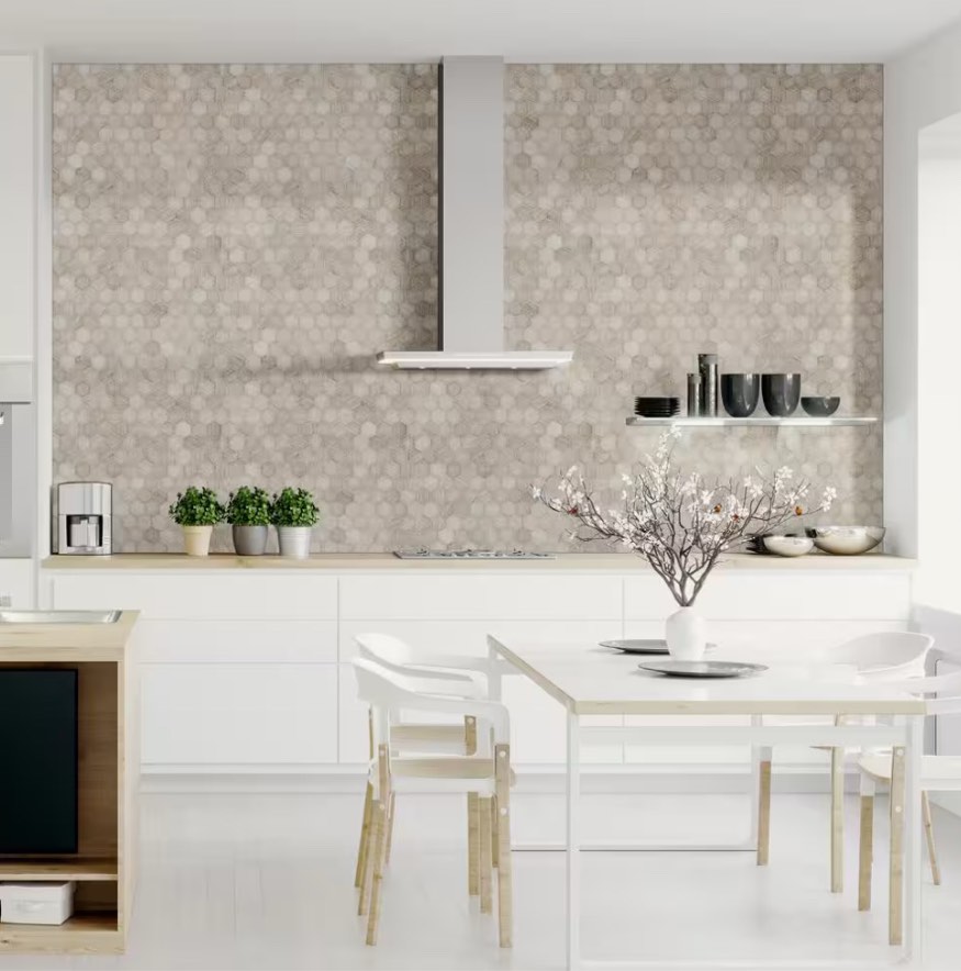 Honeycomb 2 in. Hexagon 12 in. x 12 in. x 0.38 in. Tumbled Marble Mesh-Mounted Mosaic Tile (9.8 sq. ft./Case)