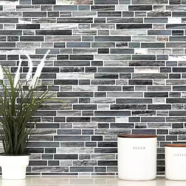 Grigio Lagoon Interlocking 12 in. x 12 in. x 0.31 in. Glass Mesh-Mounted Mosaic Wall Tile (9.7 sq. ft./Case) by MSI