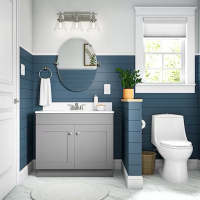  Project Source Dover 36-in Light Gray Vanity Base Cabinet