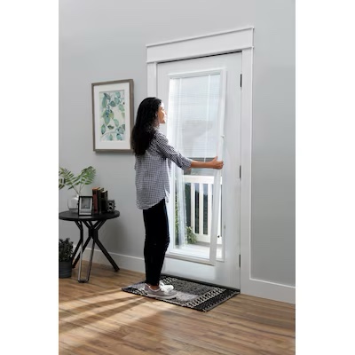 ODL Add on blind 0.59-in Slat Width 20-in x 64-in Cordless White Aluminum Light filtering Mini-blinds