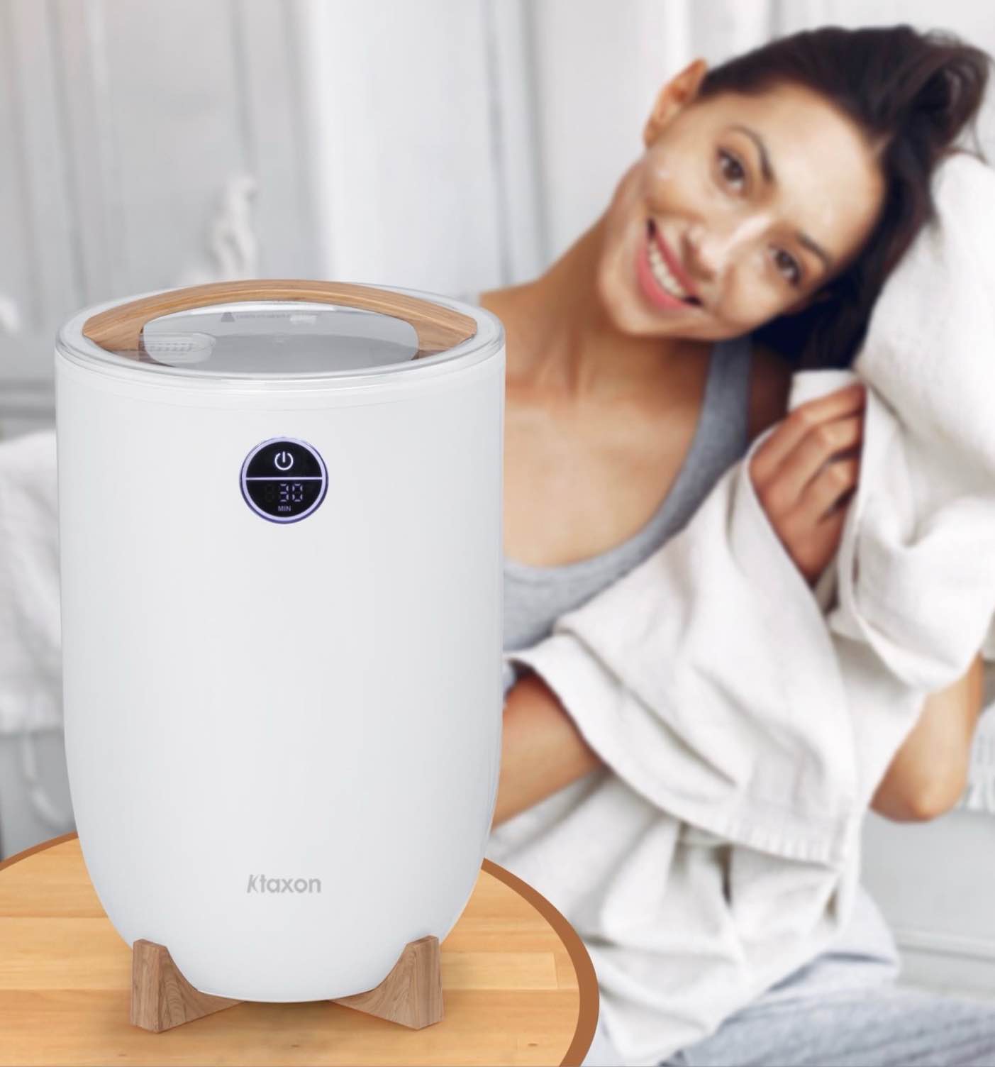 Ktaxon Towel Warmer Bucket Style, Large Towel Heater with Remote Control, Adjustable Timer, LED Display, Fragrance Holder, Child Safety Lock, Fits Up to Two Oversized Towels