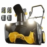 Brefac Snow Blower 40 V 20''Single Stage Cordless Snowblower,with 2*4.0 Ah Battery and Charger ,LED,Can Be Adjusted 180°