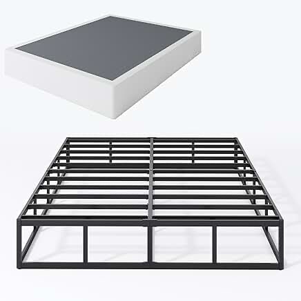 QFTIME 9" Metal Queen Box Spring, Mattress Foundation, Heavy-Duty, Easy Assembly