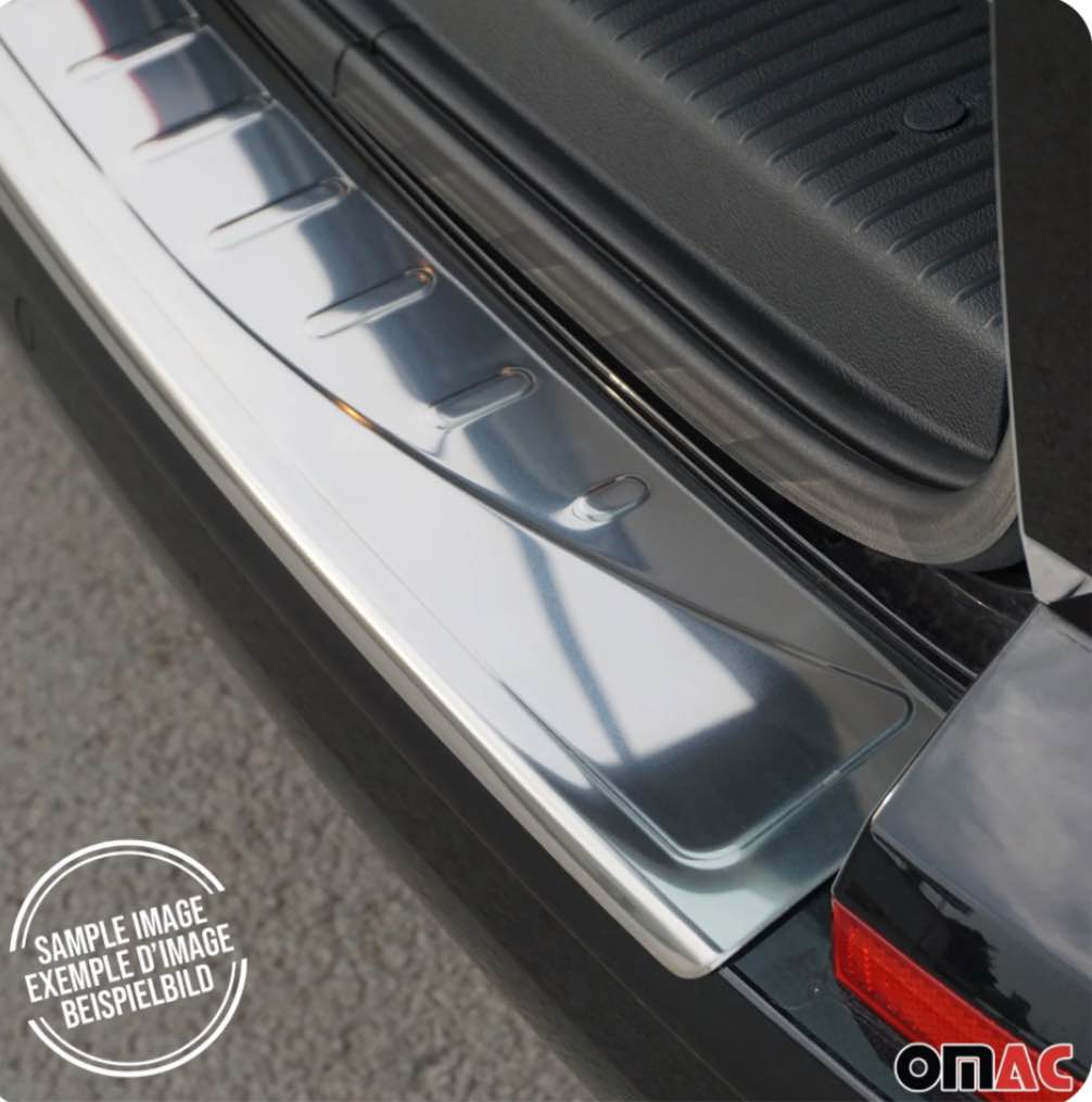 OMAC Chrome Rear Bumper Compatible with Volkswagen Tiguan 2018-2021 Guard Trunk Sill Protector Stainless Steel Chrome Sill Cover Trim Protector