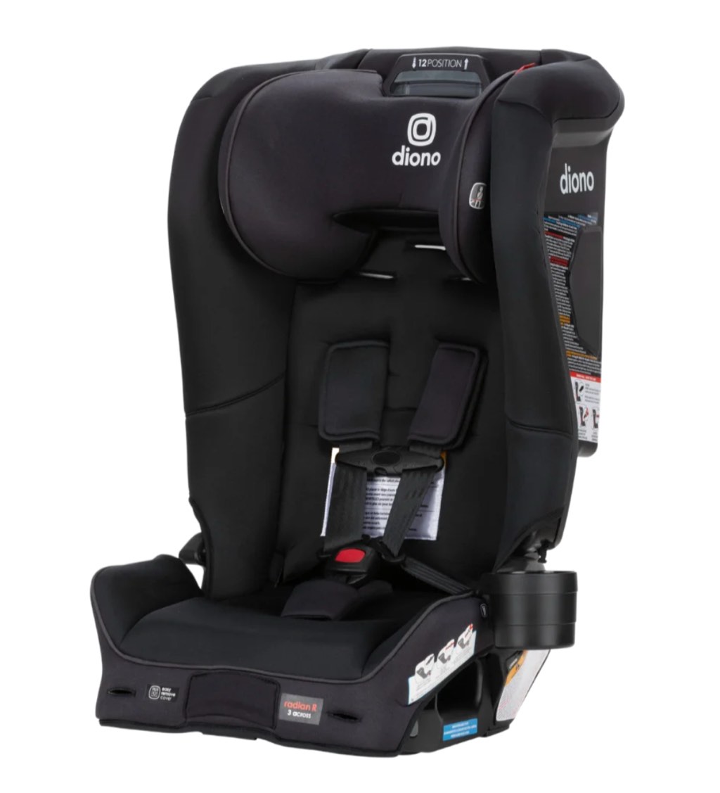 Diono Radian 3R SafePlus All-in-One Convertible Car Seat, Slim Fit 3 Across, Black Jet