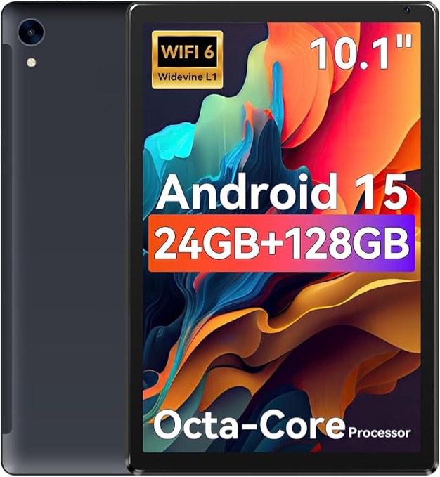 tablet,10.1" android tablet with octa-core processor 10gb ram 128gb rom hd ips touchscreen 8h battery, wi-fi 6, bt 5.0, dual camera, google tablets 2025