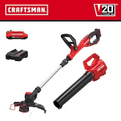 CRAFTSMAN V20 20-volt Max Cordless Battery String Trimmer and Leaf Blower Combo Kit 2 Ah (Battery & Charger Included)