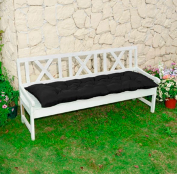 Yeerswag 59" x 20" Black Outdoor Bench Cushion, Anti-fading, Water-Resistant, Non-Slip