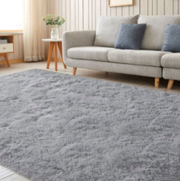 Nefoso Shag Area Rug, 9' x 12' Soft Fluffy Area Rugs for Living Room Bedroom Kids Room Decor Carpet, Light Gray