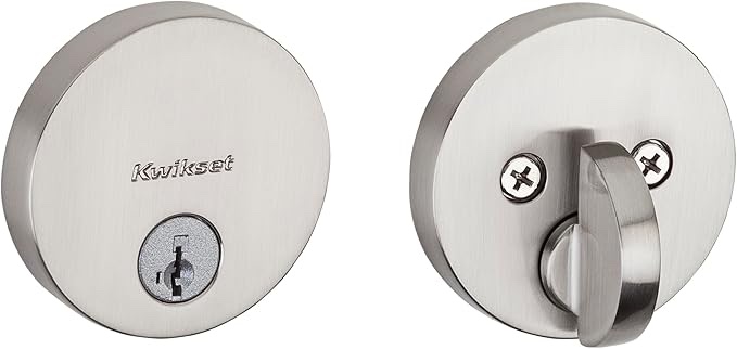 Kwikset 258 Uptown Round Sgl Cyl Deadbolt Featuring Smartkey Security™ in SN