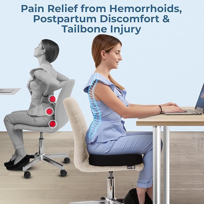 INSMART Donut Pillow Hemorrhoid Pillow Donut Pillow for Tailbone Pain Donut Seat Office Chair  Wheelchair Back  Bed Sores  Prostate  Coccyx  Hemorrhoid  Sciatica Pain Relief