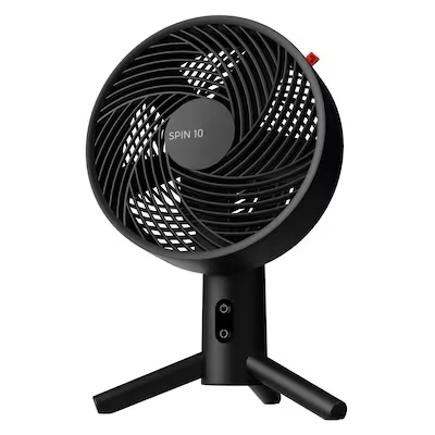 Sharper Image - SPIN 10 Oscillating Table Fan - Black