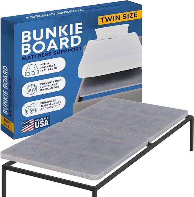 DMI Foldable Box Spring  TWIN Bunkie Board  Bed Support Slats for Mattress Support to Streamline and Minimize the Bed  No Assembly Needed  Twin  30 x 60  Brown