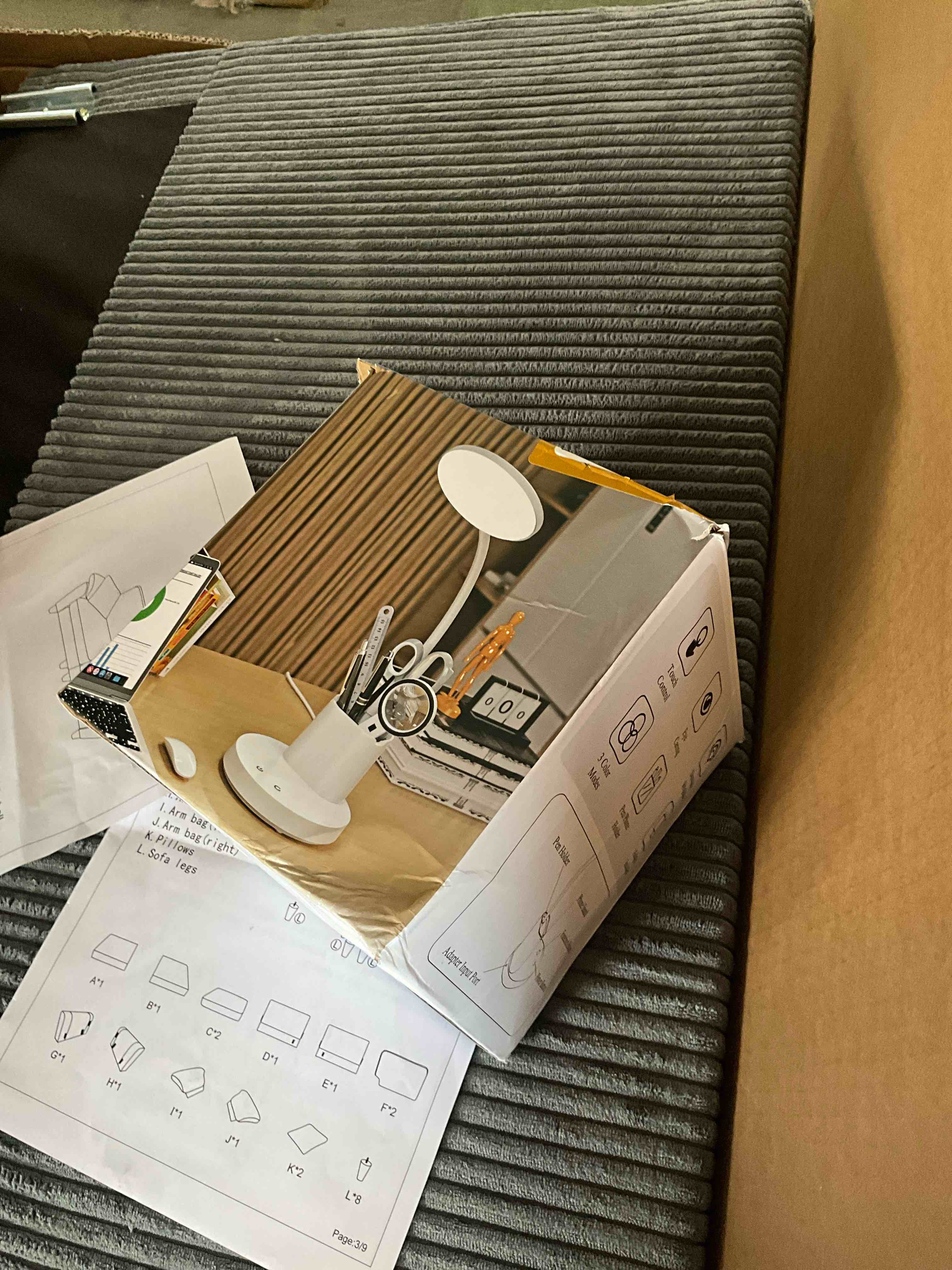 Condition photo showing New/Like New for LED Desk Lamp, Eye-Caring Dimmable Reading Light with USB Charging Port & RGB Mood Light, Office Desk Lamp with Pen Holder for Home Office, Bedroom, Study (Black)