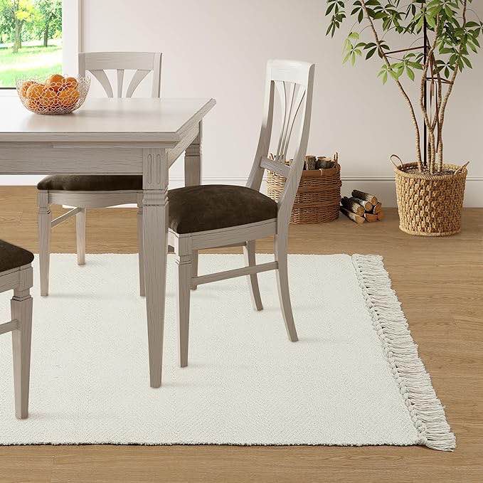 Beautiful by Drew Barrymore Cotton Jute Accent Rug with Tassels   27  x 45   Neutral 