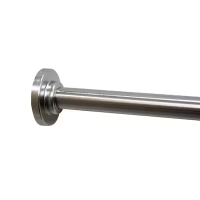 Style Selections 42-in to 72-in Brushed Nickel Fixed Single straight Adjustable Shower Curtain Rod