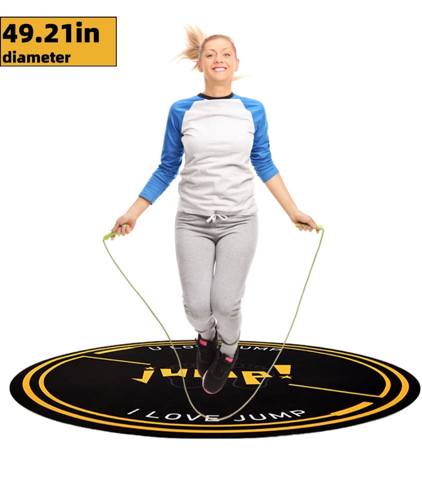 Gomok Jump Rope Mat, 49'' Round Jump Rope Pad, Non-Slip Rope Skipping Mat