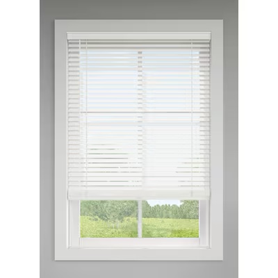 LEVOLOR Trim+Go 2-in Slat Width 35-in x 64-in Cordless White Faux Wood Room Darkening