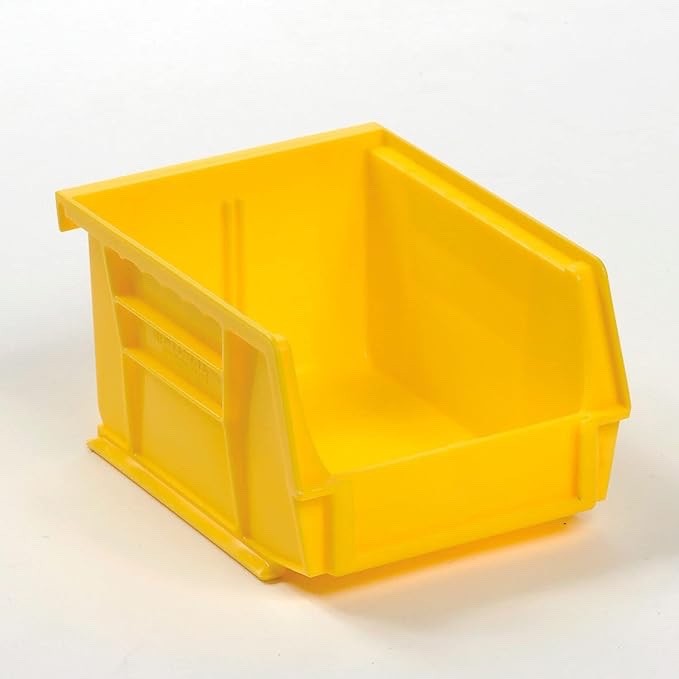 Plastic Stacking Bin 4-1/8 x 5-3/8 x 3 Yellow Lot of 24