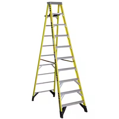 Werner 7300S 10-ft ( 14-ft Reach Height ) Fiberglass Type 1AA - 375 lbs. Load Capacity Step ladder