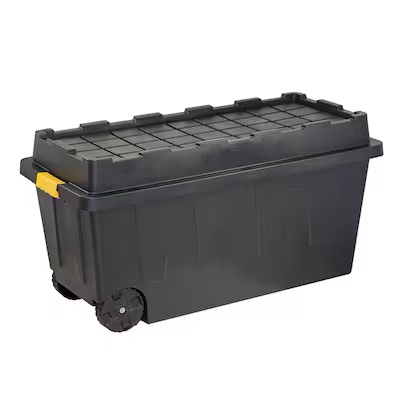 Project Source Commander X-large 64 -Gallons ( 256 -Quarts ) Black Heavy Duty Rolling Stackable