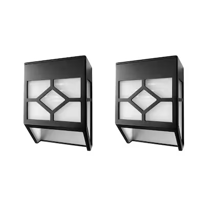 Harbor Breeze 2 -Pack 10 -Lumens Black Solar LED Outdoor Deck light 3500-K