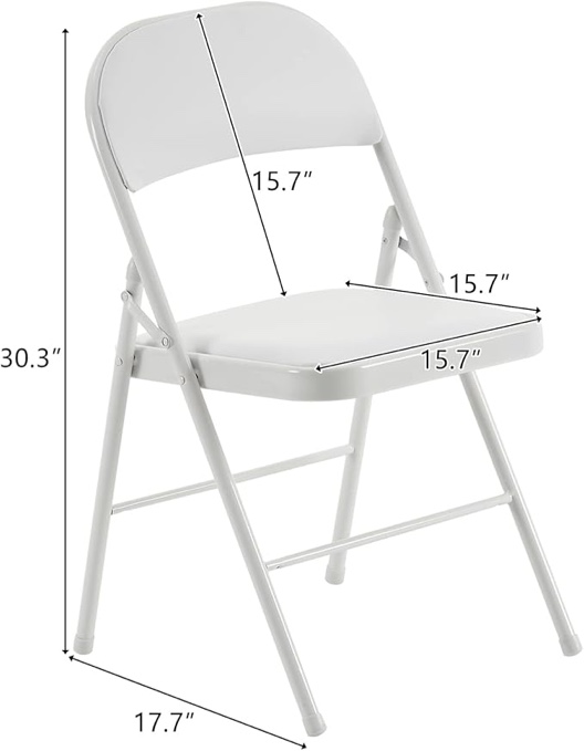 Folding Chair with Padded Seats for Outdoor & Indoor, Portable