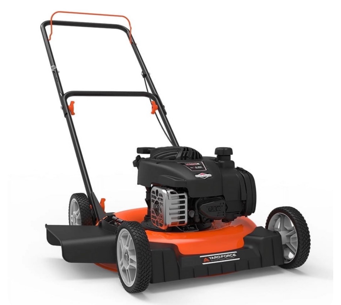 Yard Force YF21-SD-TW 21" Gas Lawn Mower, 125cc Made in the USA Briggs & Stratton® e450 engine, Adjustable Cutting Heights, 20" Cutting Path, 7" Wheels, TCI Ignition 2-year warranty