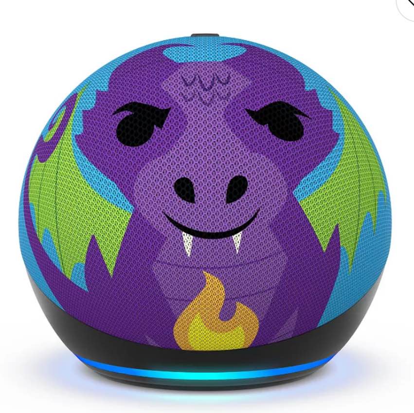 amazon - echo dot kids (5th gen, 2022 release) with alexa - fire dragon