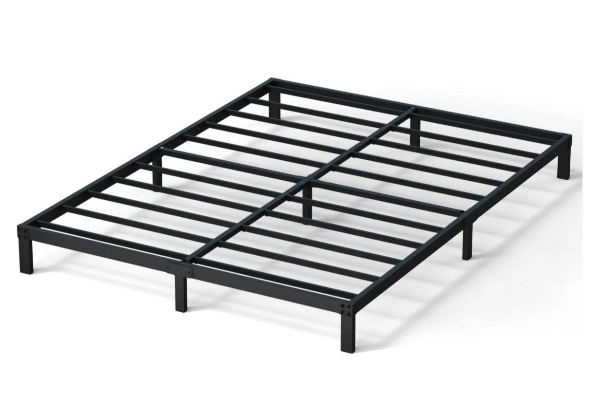 Maenizi 9 inch Queen Bed Frame Heavy Duty Low Profile Metal Platform No Box Spring Needed, Maximum Storage, Easy to Assembly, Noise Free, Black