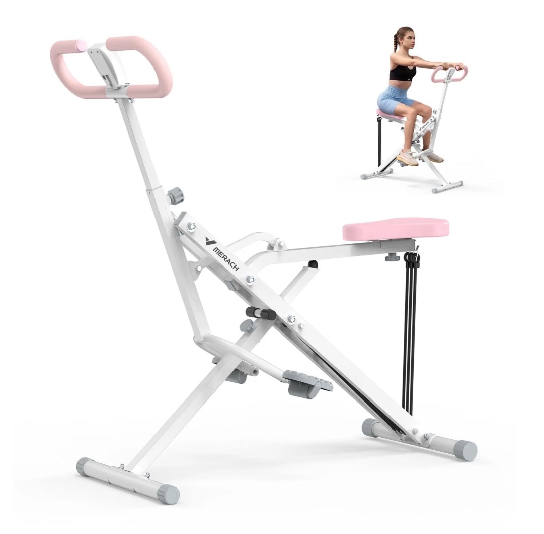 merach squat assist trainer foldable squat rider machine for glutes and quads with 3 tension bands