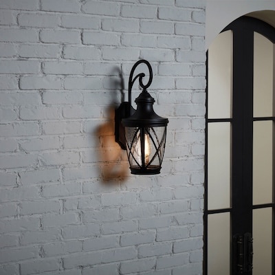 allen + roth castine 1 -light 20.38-in h oil-rubbed bronze hardwired outdoor wall light