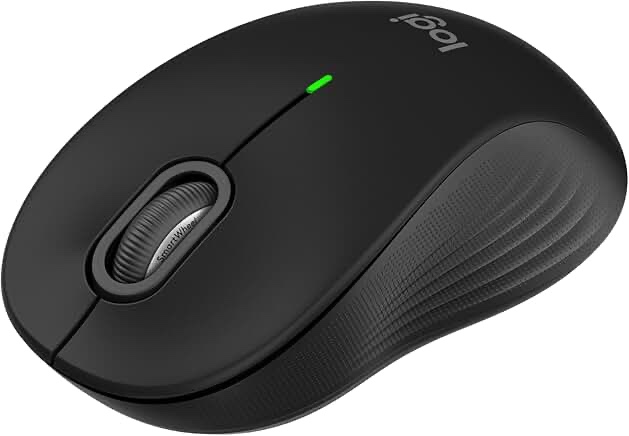 logitech signature m550 wireless mouse - for small to medium sized hands, 2-year battery, silent clicks, customizable side buttons, bluetooth, multi-device compatibility - black