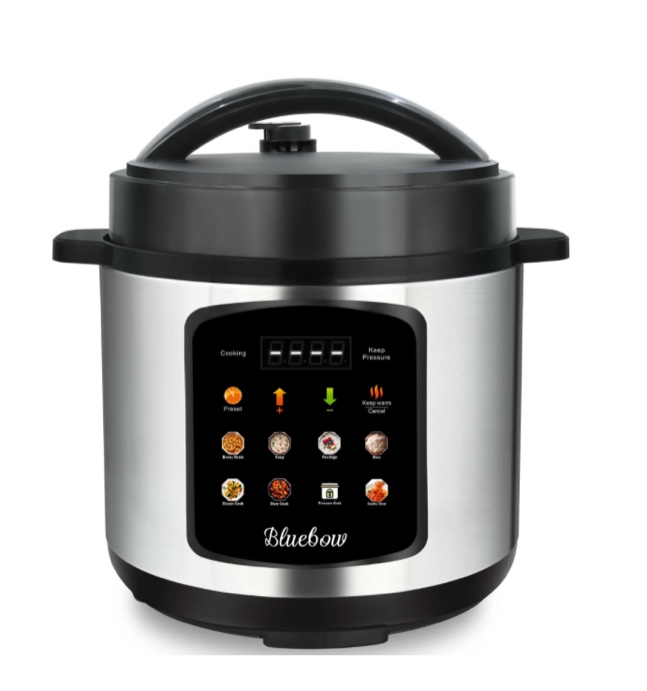 Bluebow 6.5 Quart Electric Pressure Cooker, 8-in-1 Multi Cooker Rice Cooker Slow Cooker Sauté Steamer, Stainless Steel