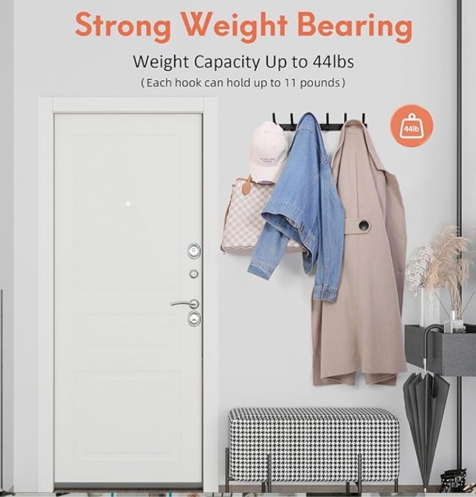 Coat Rack Wall Mount, Coat Hooks Wall Mount, Wall Hooks for Hanging, Hat Rack for Wall, Coat Hanger Wall Mount, Towel Hooks for Bathrooms