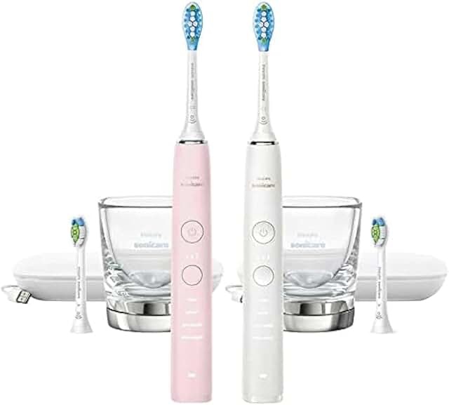 Philips Sonicare DiamondClean Power Toothbrush Set (Pink/White) Brush heads missing 