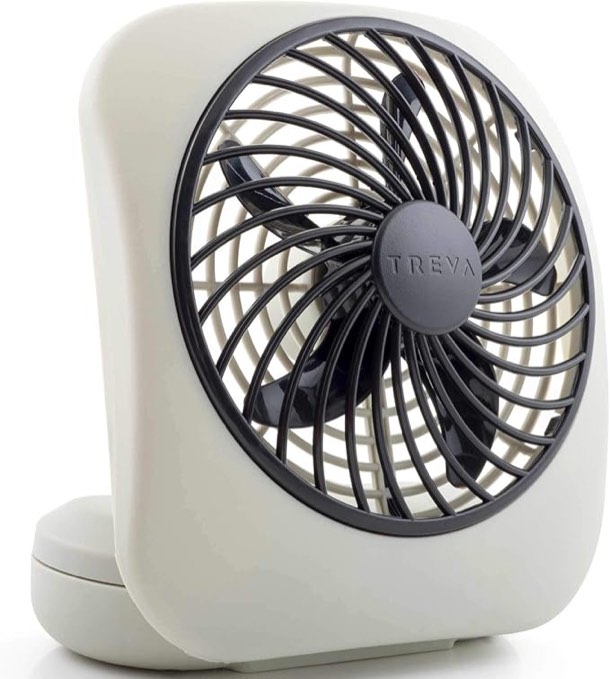 O2COOL Treva 5 Inch Battery Powered Fan Portable Desk Fan 2 Cooling Speeds with Compact Folding & Tilt Design Small Fan Cubicle Accessories Mini Fan Portable (Black)