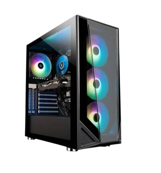 Foxtec Gaming Desktop Computer, Intel Core i7 up to 3.9GHz, 16GB RAM, 512GB SSD, 2GB GPU, RGB Fan, Fast Wifi, Windows 11 Pro
