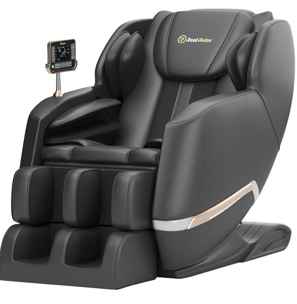 real relax full body zero gravity shiatsu recliner electric massage chair  black