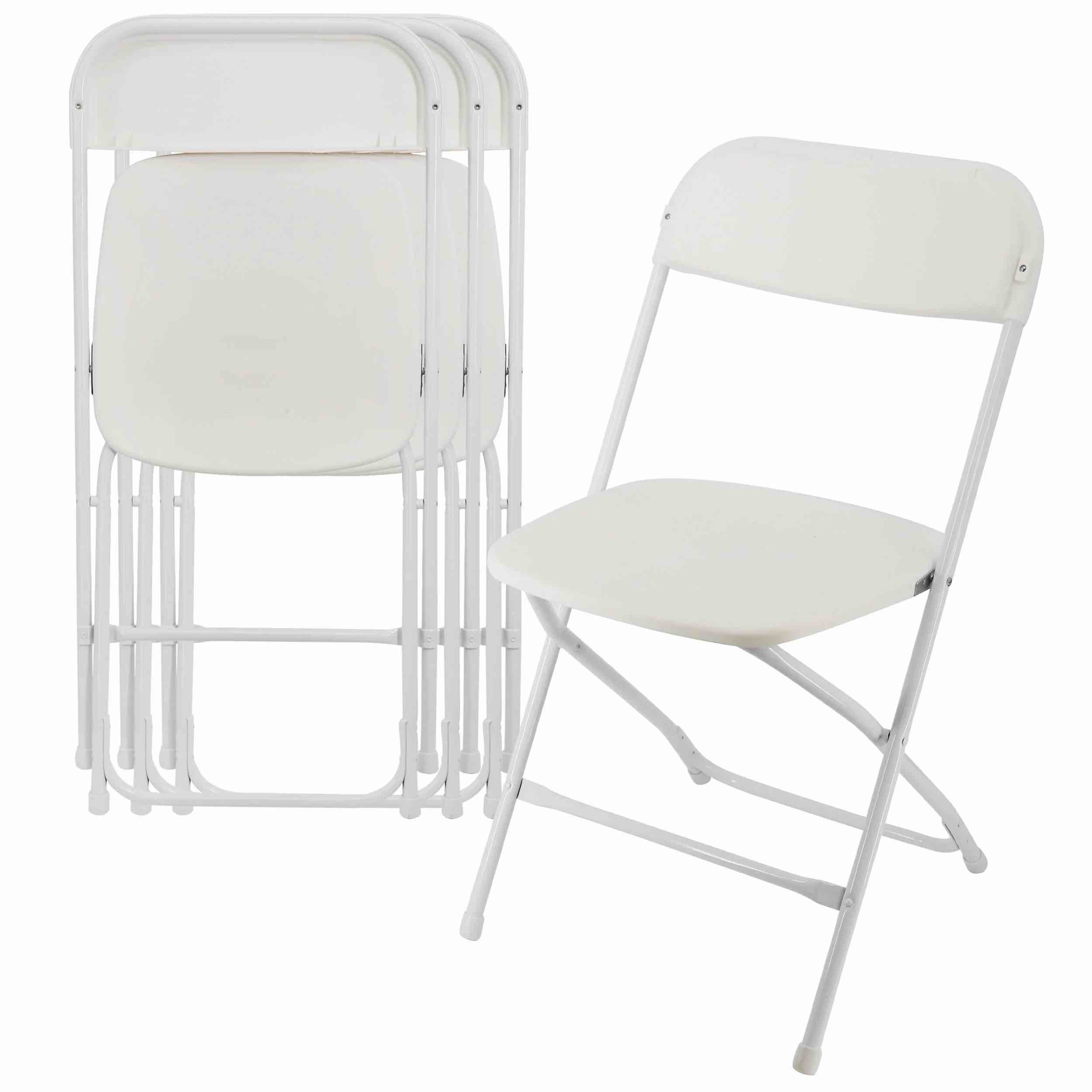 Elama 4 Piece Plastic Folding Dinner Chair in White