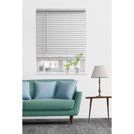 MS36X48 CRDLS RD Mainstays 1 Cordless Room Darkening Vinyl Blinds White 36 Width X 48 Length