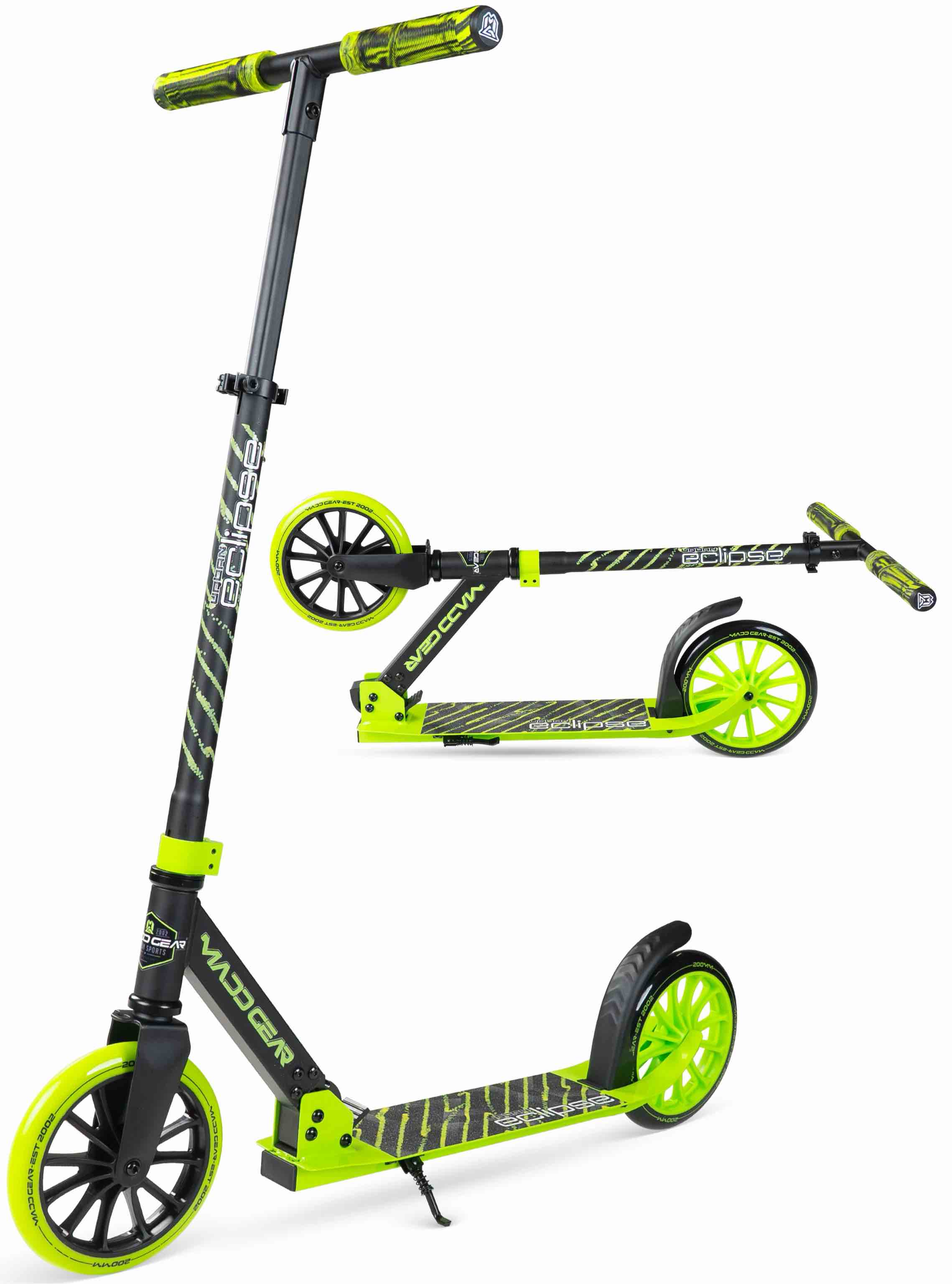 Madd Gear Eclipse Commuter 200mm Wheels Scooter - Great for Kids and Adults, Green