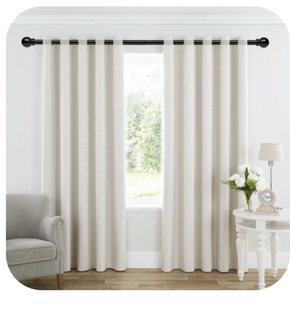WIDYANA Black Curtain Rods for Windows 84 to 120 inches with Adjustable Brackets, 5/8" Diameter