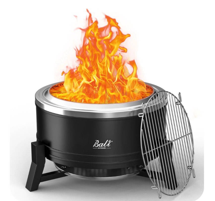 BALI OUTDOORS 22 Inch Smokeless Fire Pit Portable Wood Burning Firepit for Patio and Camping