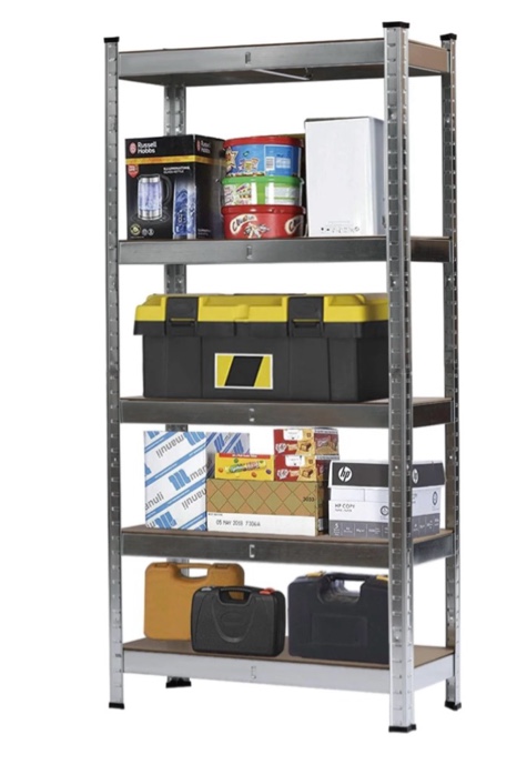 Ktaxon 5-Shelf Steel Shelving, Adjustable Garage Storage Rack Capacity for 2250 lbs 11.8"W x 29.5"D x 59"H