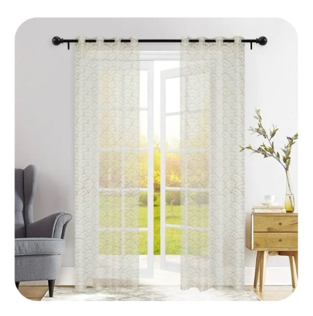 Deco Window 2 Pack Black Adjustable Curtain Rod with Finial & Bracket Set - 48" to 84" 5/8" Diameter