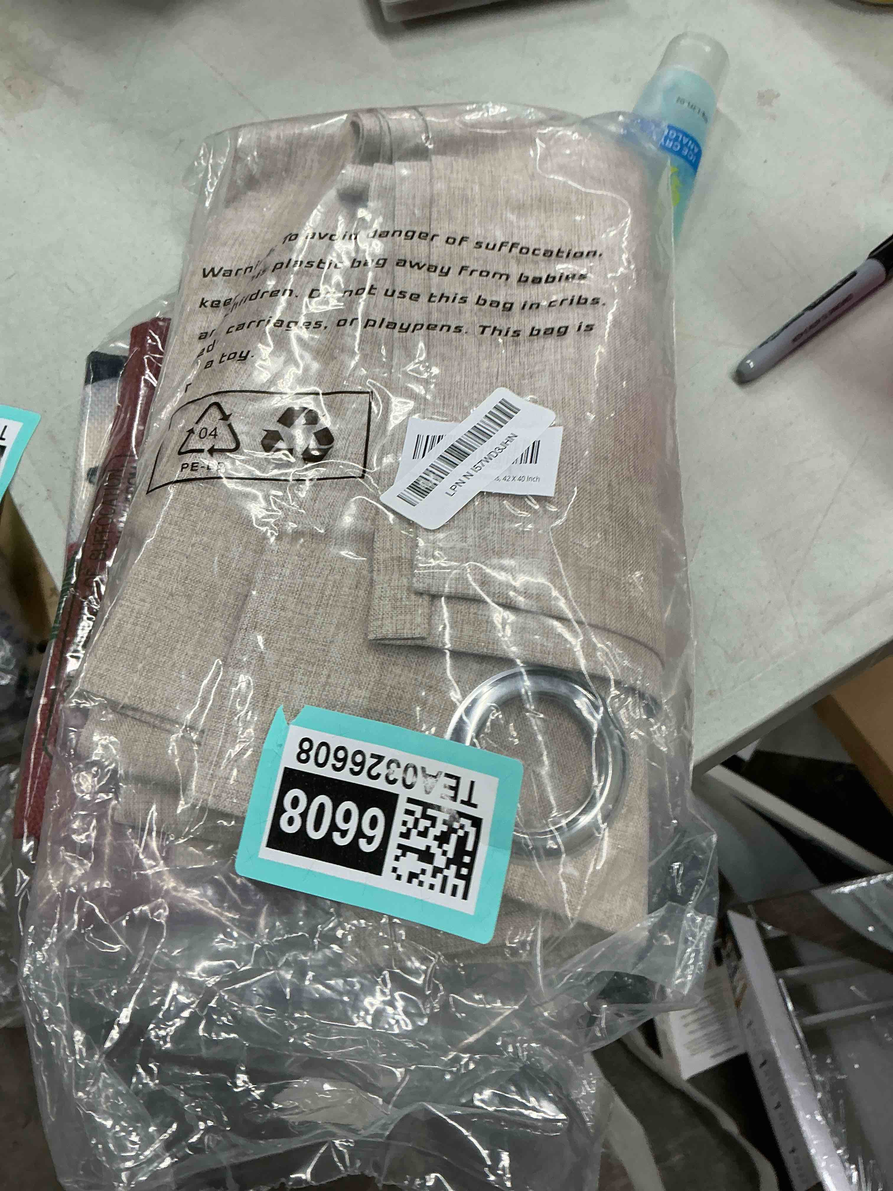 YoungsTex Oatmeal Linen Blackout Kitchen Curtains 40 Inch Length, Short Room Darkening Drapes Therma