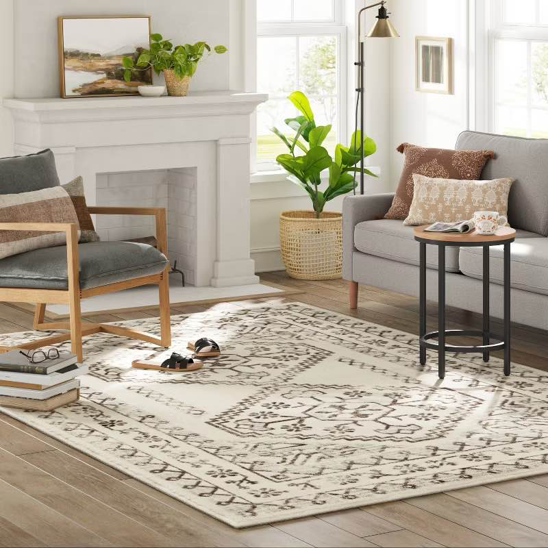 7'x10' Kensington Washable Persian Style Cream Rug Cream - Threshold™