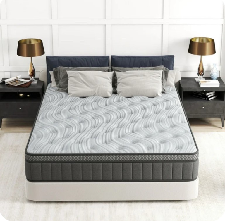 windosier 12 inch Queen Size Mattress,Gel Memory Foam & Pocket Springs Hybrid Medium Queen Size in a Box, Comfort Cooling Technology, CertiPUR-US Certified, Pressure Relief & Motion Isolation