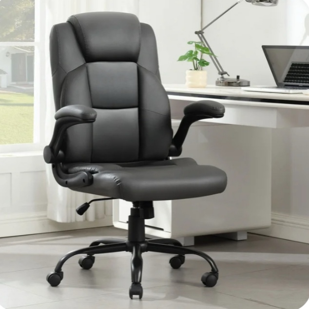 JONPONY Big and Tall Office Chair 400LBS Wide Seat Ergonomic Computer Desk Chair High Back Executive Leather Chair Adjustable Task Chair Lumbar Back Support 8 Hours Heavy Duty Design,9189,Grey